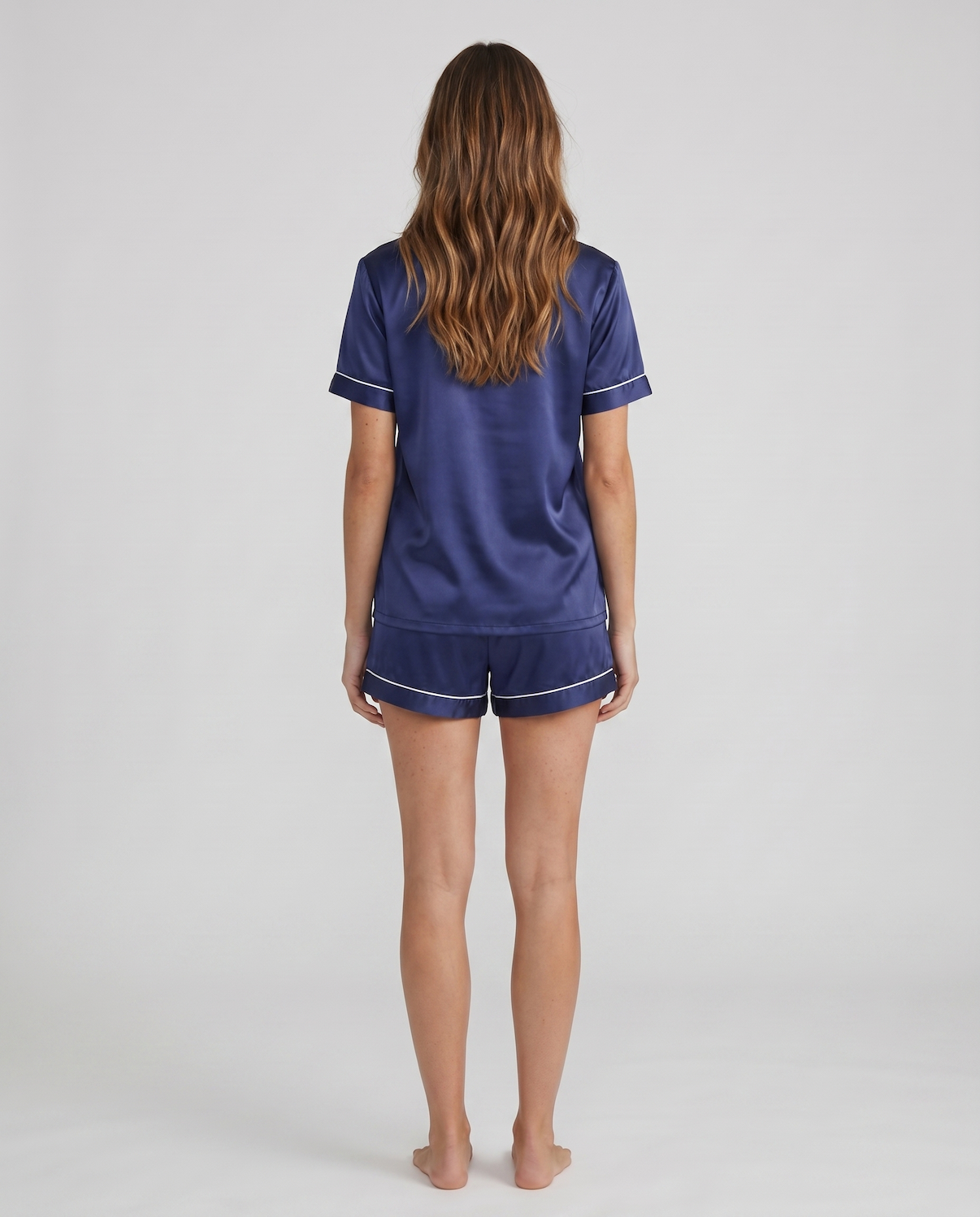 100% Mulberry Silk Pajama Set – Short-Sleeved Sleepwear for Women