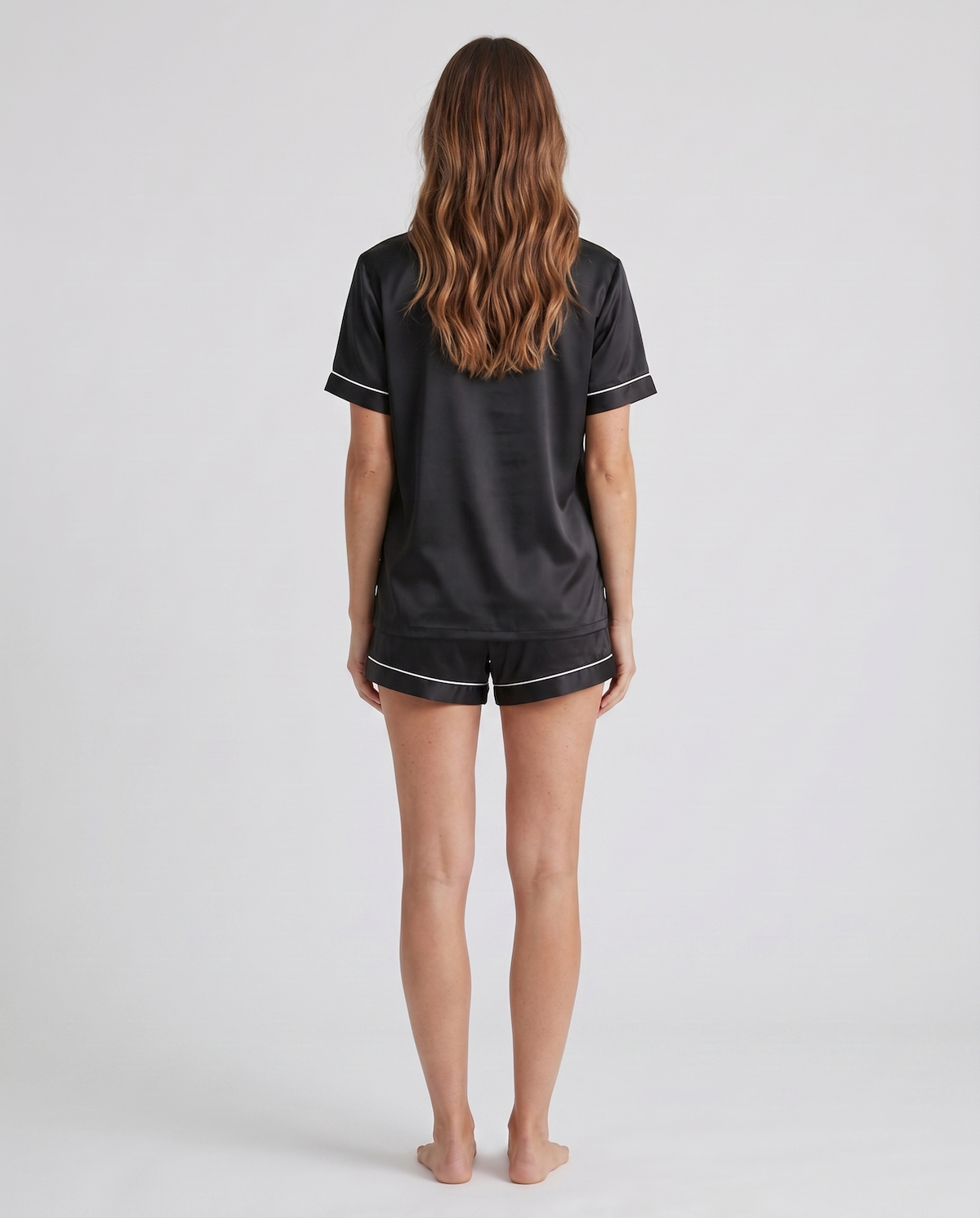 100% Mulberry Silk Pajama Set – Short-Sleeved Sleepwear for Women
