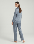 100% Mulberry Silk Pajama Set for Women – Long Sleeve & Pants | Soft, Breathable Loungewear