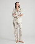 100% Mulberry Silk Pajama Set for Women – Long Sleeve & Pants | Soft, Breathable Loungewear