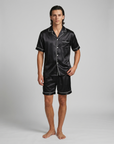 100% Mulberry Silk Pajamas for Couples – Short-Sleeved Sleepwear for Men