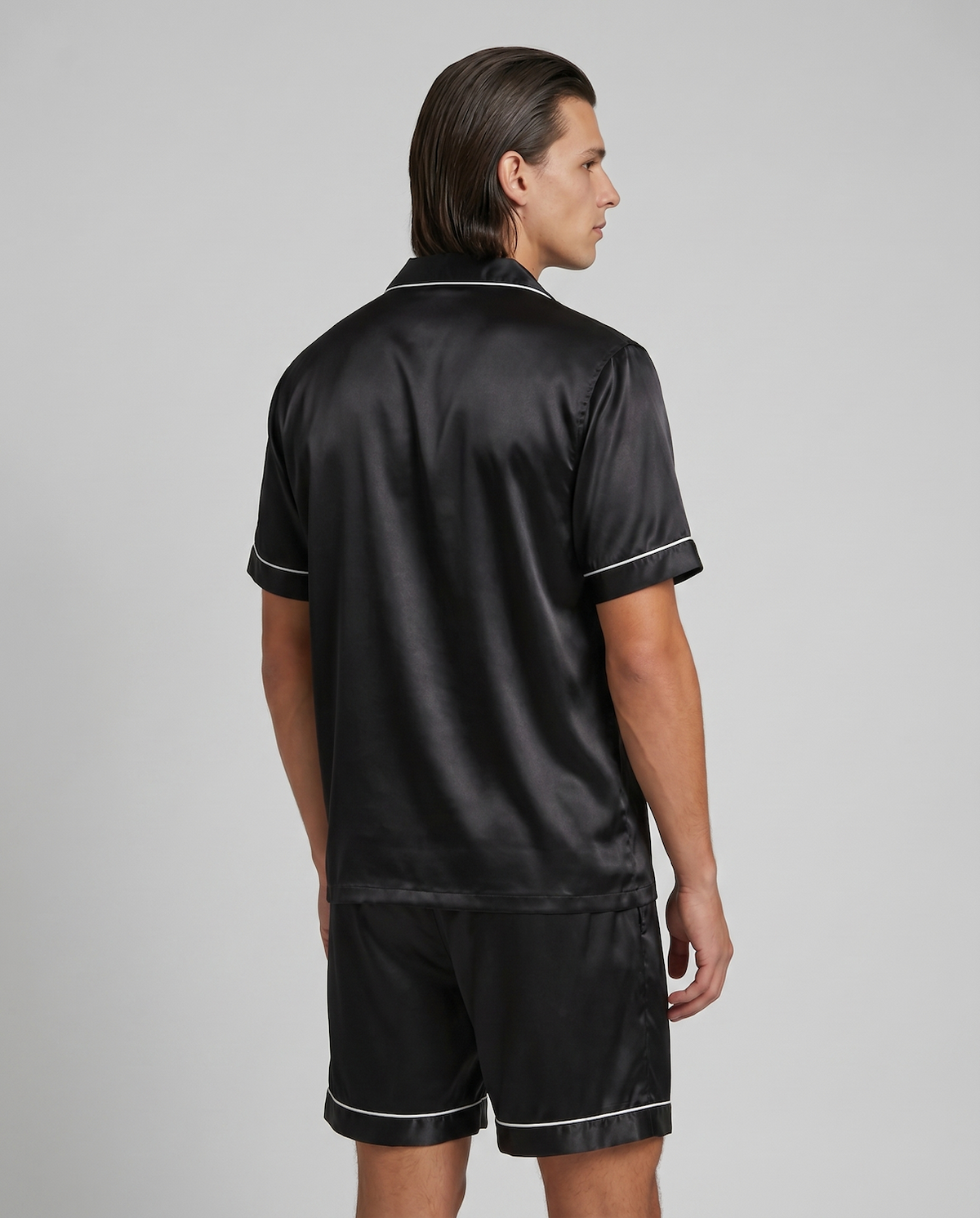 100% Mulberry Silk Pajamas for Couples – Short-Sleeved Sleepwear for Men