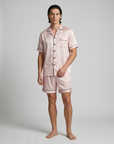 100% Mulberry Silk Pajamas for Couples – Short-Sleeved Sleepwear for Men