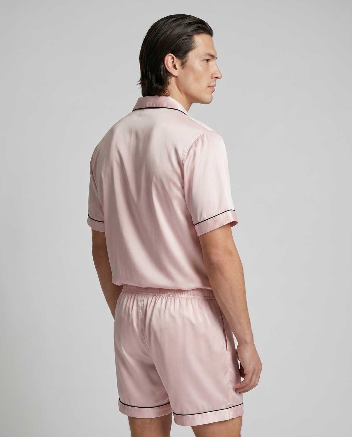 100% Mulberry Silk Pajamas for Couples – Short-Sleeved Sleepwear for Men