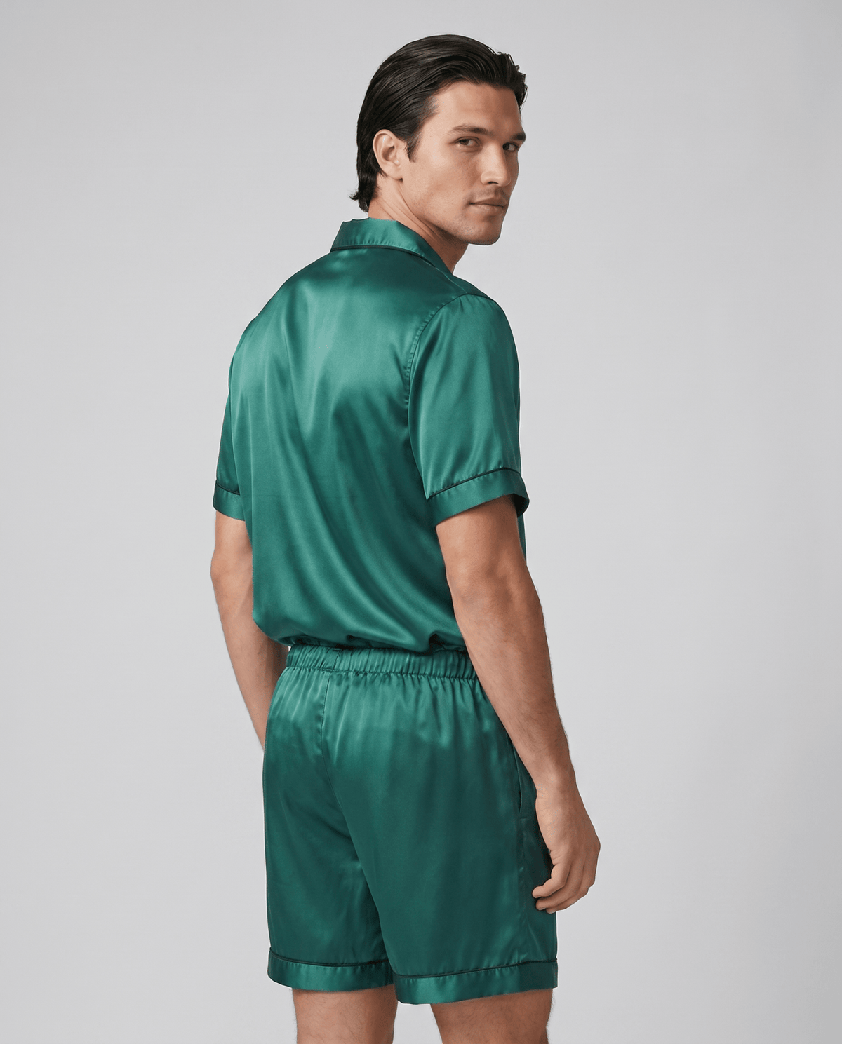 100% Mulberry Silk Pajamas for Couples – Short-Sleeved Sleepwear for Men