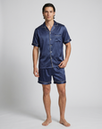 100% Mulberry Silk Pajamas for Couples – Short-Sleeved Sleepwear for Men