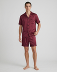 100% Mulberry Silk Pajamas for Couples – Short-Sleeved Sleepwear for Men