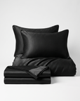 4-Piece Cooling Satin Bed Sheet Set with Fitted Sheet and Pillowcases