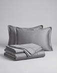4-Piece Cooling Satin Bed Sheet Set with Fitted Sheet and Pillowcases