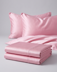 4-Piece Cooling Satin Bed Sheet Set with Fitted Sheet and Pillowcases