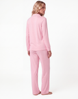 Women’s Pajama Set – Single-Breasted Lapel Coat with Full Sleeves and Straight-Leg Pants