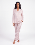 Women’s Pajama Set – Long Sleeve and Full-Length Trousers with Turn-Down Collar