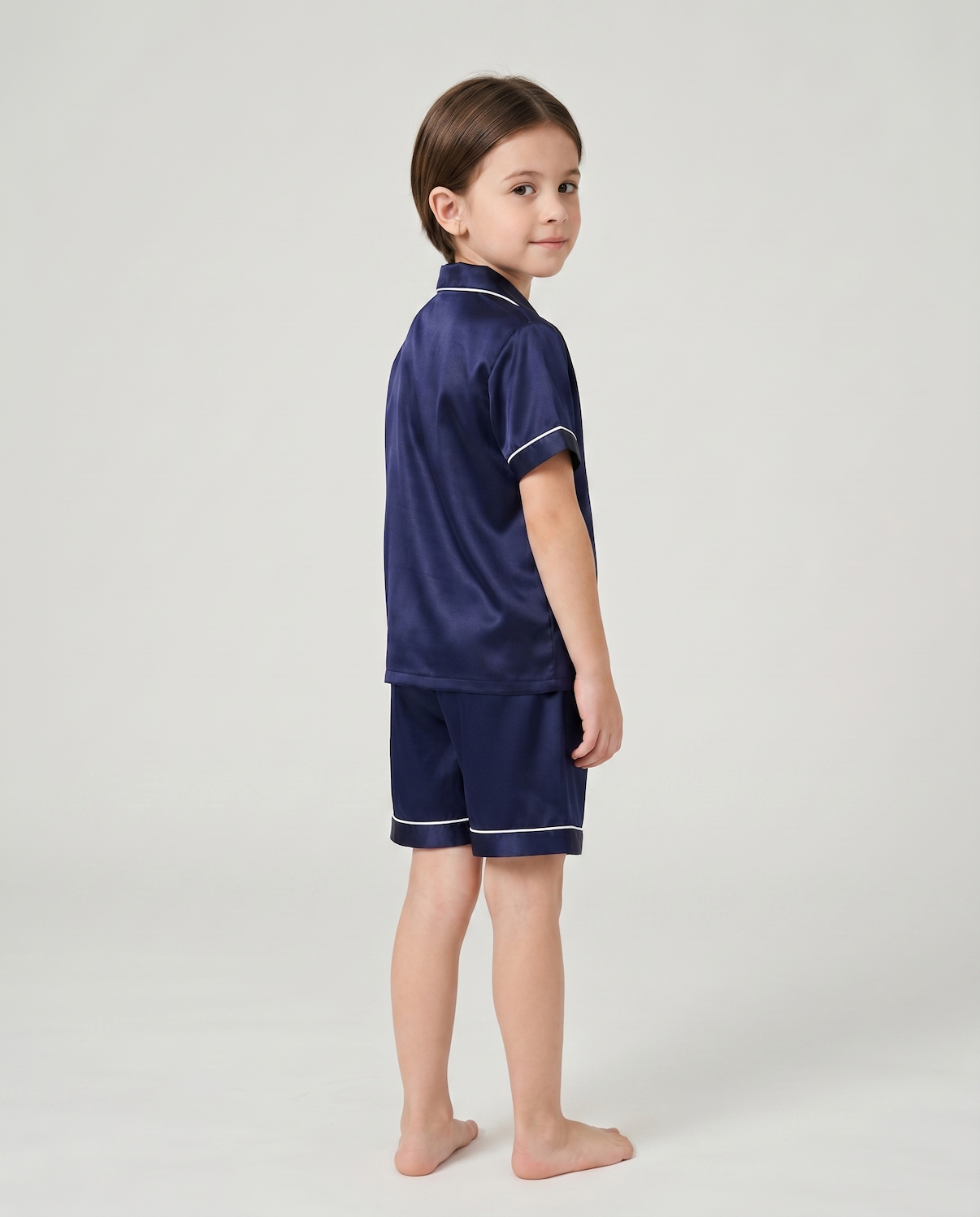 Children’s 100% Mulberry Silk Pajama Set – Short Sleeve Shirt & Shorts Sleepwear