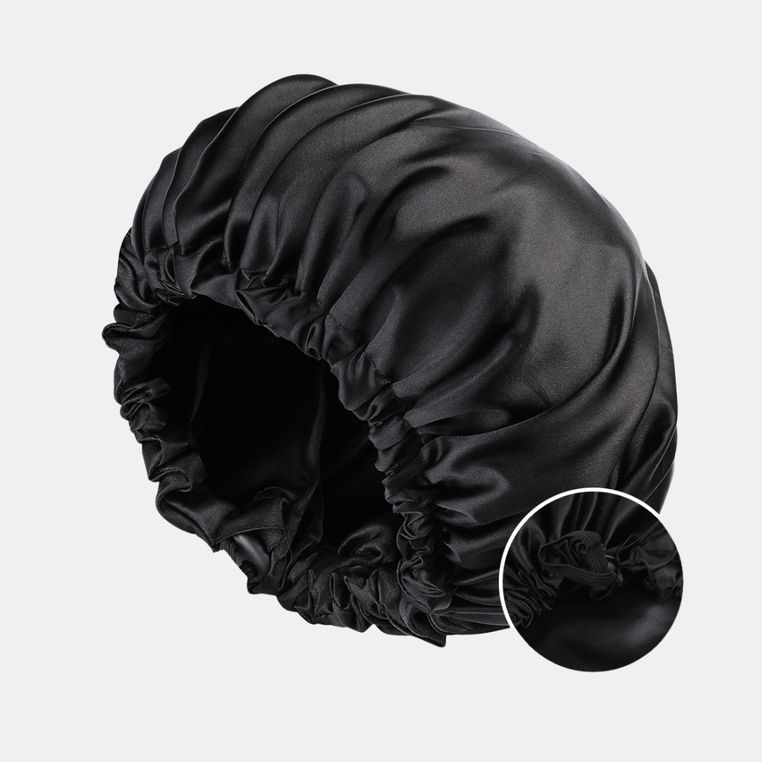 Double-Sided Silk Sleeping Cap for Women – Elastic Hair Care and Shower Cap with Button