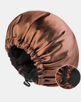 Double-Sided Silk Sleeping Cap for Women – Elastic Hair Care and Shower Cap with Button