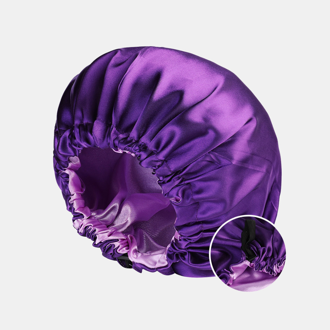 Double-Sided Silk Sleeping Cap for Women – Elastic Hair Care and Shower Cap with Button