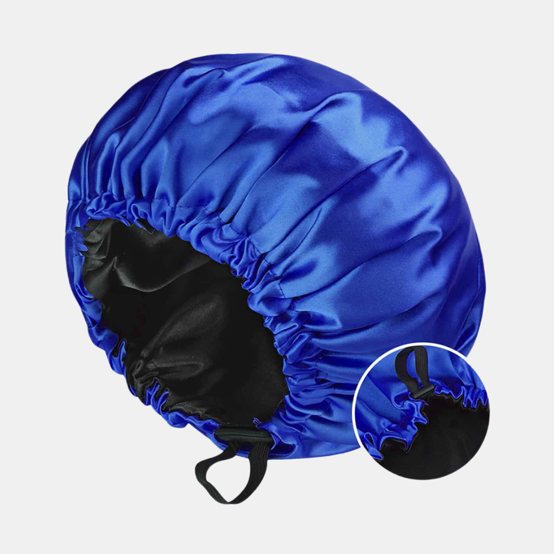 Double-Sided Silk Sleeping Cap for Women – Elastic Hair Care and Shower Cap with Button