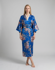Elegant Dress for Girls – Traditional Floral Print Long Robe with Belt