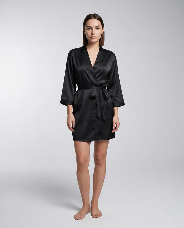 Goddess Silky Satin Robe – Lightweight, Elegant Loungewear for Women with Waist Tie - Silken & Dreams
