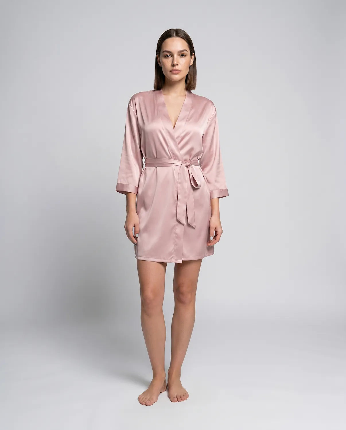 Goddess Silky Satin Robe – Lightweight, Elegant Loungewear for Women with Waist Tie - Silken &amp; Dreams