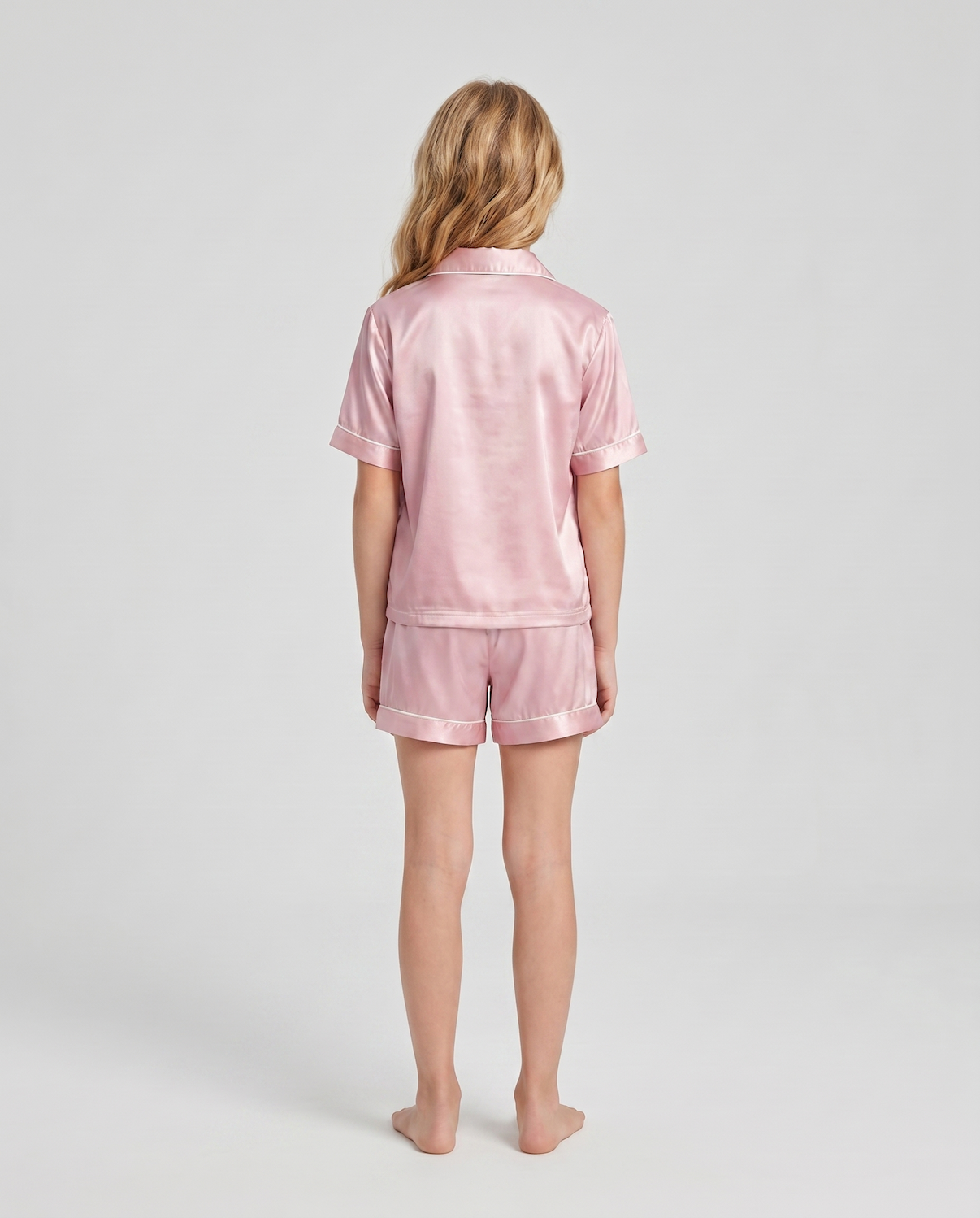 Kids 2 Piece Pajama Set – Cozy Girls Sleepwear with Shorts & Collared Top