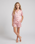 Kids 2 Piece Pajama Set – Cozy Girls Sleepwear with Shorts & Collared Top