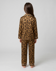 Kids Leopard Print Pajama Set – Girls Long Sleeve Sleepwear, Flame Resistant Nightwear