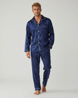 Men’s Fashion Long Sleeve Pajama Set with Long Pants – Comfortable and Stylish Sleepwear