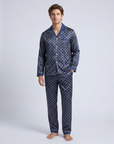 Men’s Silk-Feel Pajama Set – Lightweight Long & Short Sleeve Sleepwear for All Seasons