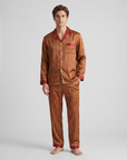 Men’s Silk-Feel Pajama Set – Lightweight Long & Short Sleeve Sleepwear for All Seasons