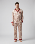 Men’s Silk-Like Pajama Set – Luxurious Paisley Pattern Sleepwear