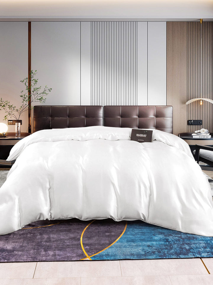 Mulberry Silk Duvet Cover – Seamless, Luxurious, Breathable &amp; Hypoallergenic Bedding for Restful Sleep