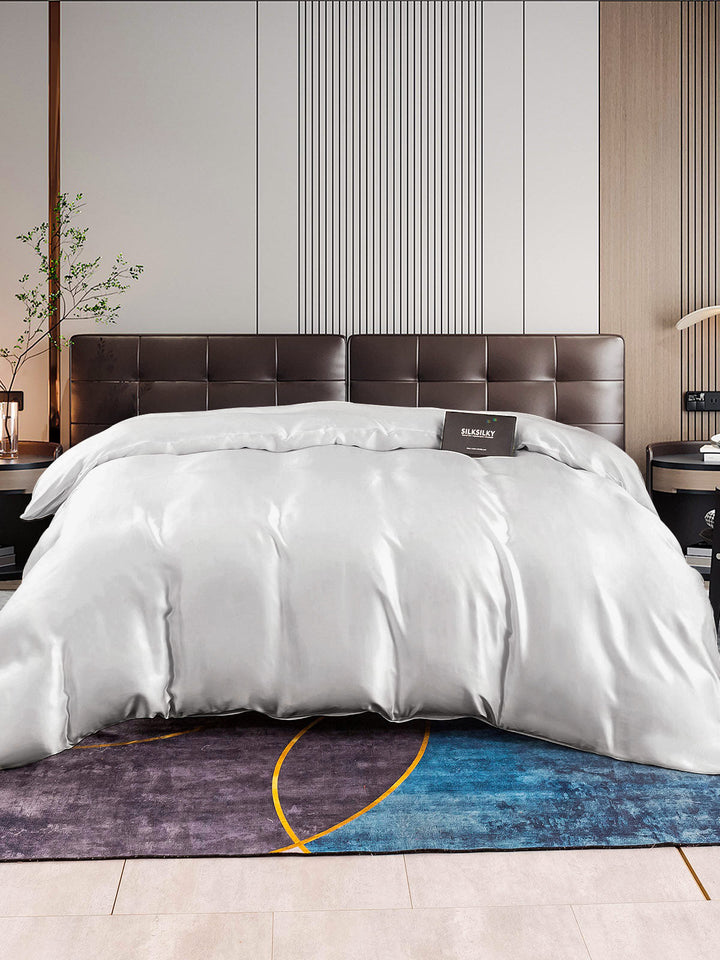 Mulberry Silk Duvet Cover – Seamless, Luxurious, Breathable &amp; Hypoallergenic Bedding for Restful Sleep