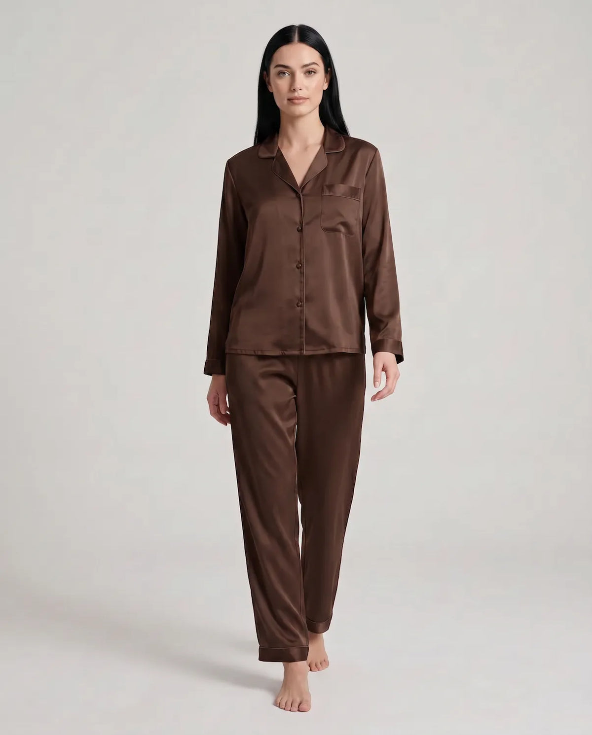 100% Silk Pajama Set for Women – Soft, Breathable, Luxury Sleepwear with Long Sleeves & Pants