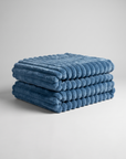 Plush Sherpa Fleece Throw Blanket – Ribbed Textured Sofa and Bed Blanket for Home