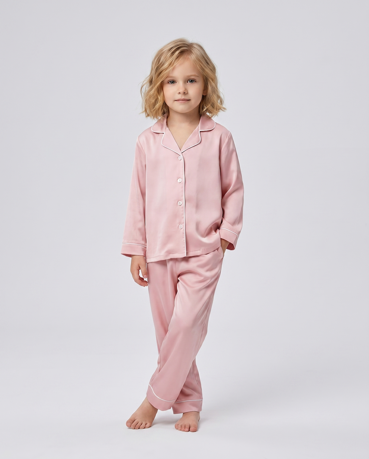 Silk Children's 3-Piece Pajama Set – Long Sleeved Top & Long Pants