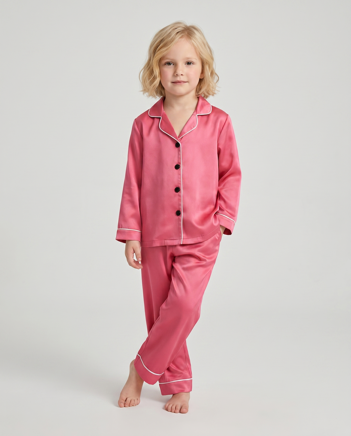Silk Children's 3-Piece Pajama Set – Long Sleeved Top & Long Pants