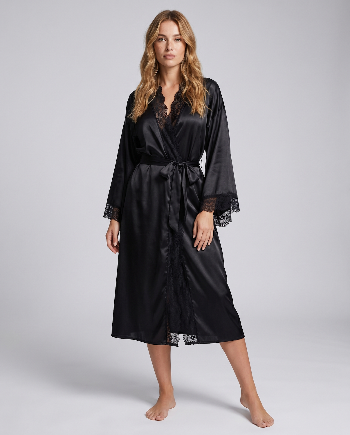 Silk Long Robe – Elegant and Comfortable Kimono Gown for Relaxing