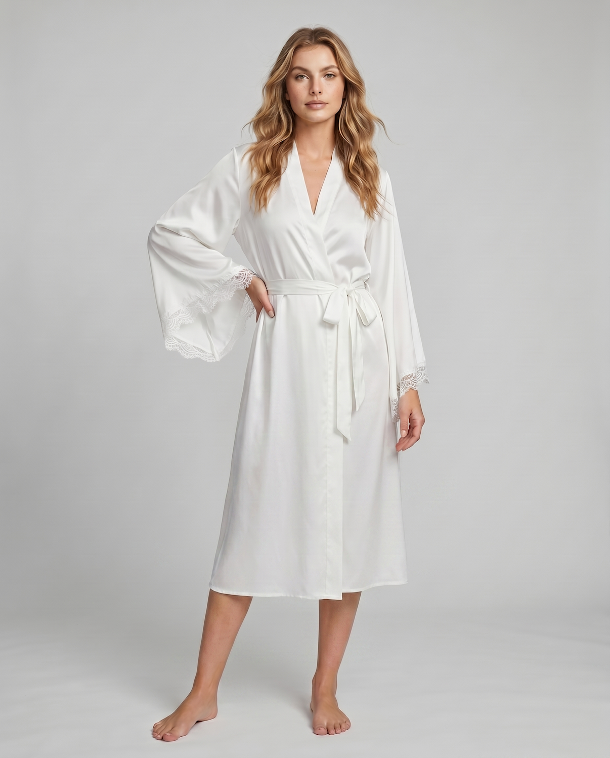 Silk Long Robe – Elegant and Comfortable Kimono Gown for Relaxing