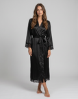 Silk Satin Lace Robes – Bridesmaid and Bride Wedding Long Robe, Elegant Bathrobe and Lingerie Robe for Women