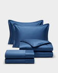 Solid Silk-Like Bedding Set with Duvet Cover, Bedsheet & Pillowcases