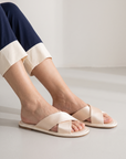 Women Satin Non-Slip Indoor Slippers Soft Bottom Slide Shoes