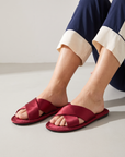 Women Satin Non-Slip Indoor Slippers Soft Bottom Slide Shoes