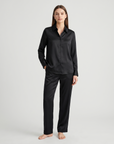 Women’s 100% Mulberry Silk Long-Sleeve Shirt – Professional Suit Top