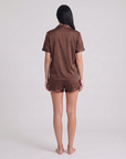 Women's 100% Silk Pajama Set – Short Sleeve Luxury Sleepwear