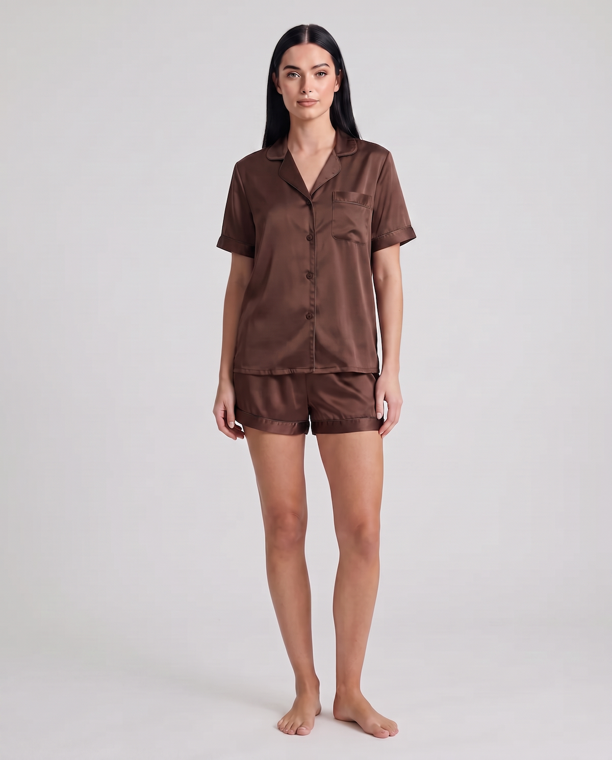 Women's 100% Silk Pajama Set – Short Sleeve Luxury Sleepwear