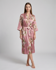 Women's Longline Belted Robe – Soft Three-Quarter Sleeve Loungewear & Sleepwear