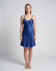 Women’s Satin Slip Nightdress – V-Neck Spaghetti Strap Sleep Dress