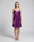 Women’s Satin Slip Nightdress – V-Neck Spaghetti Strap Sleep Dress