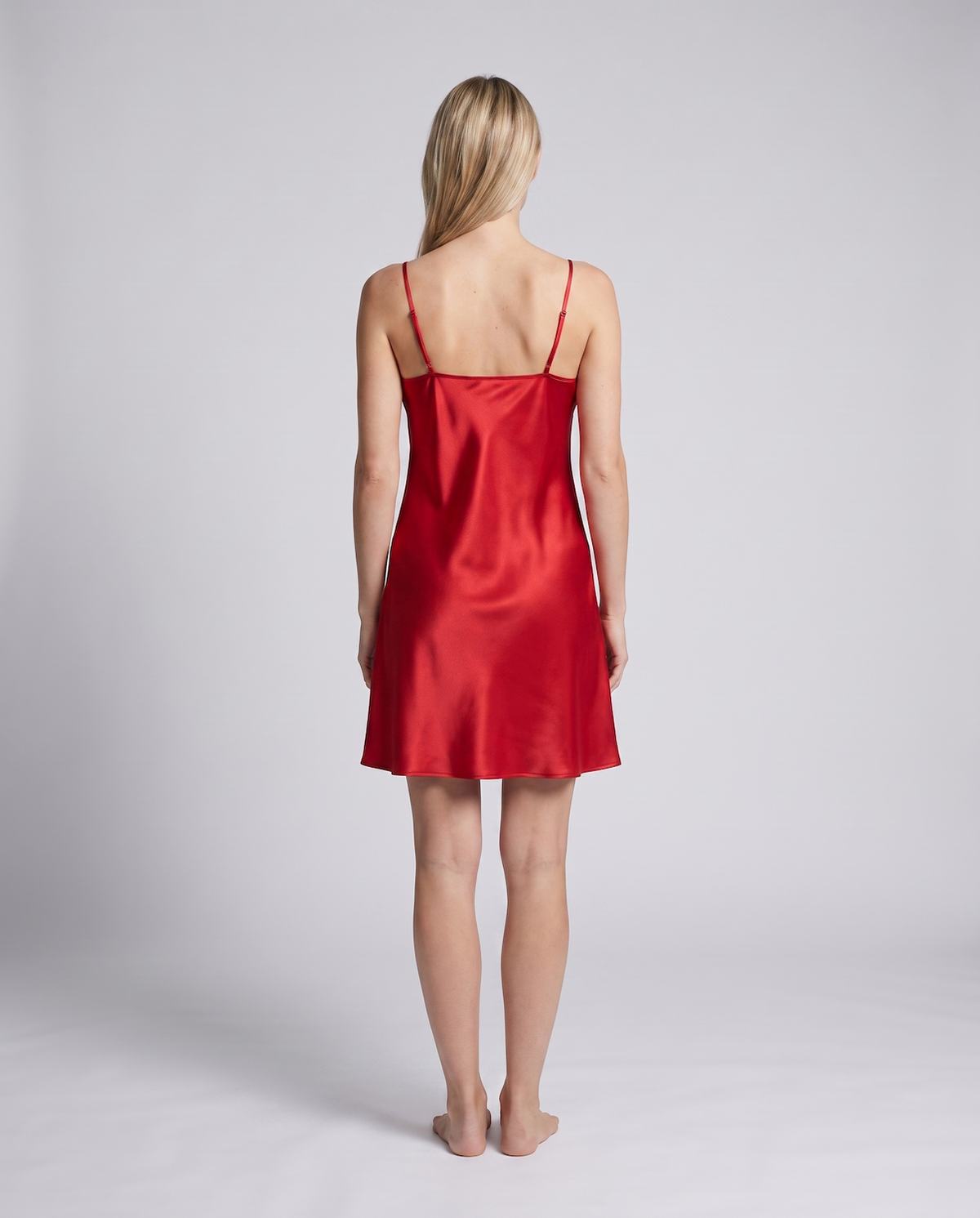 Women’s Satin Slip Nightdress – V-Neck Spaghetti Strap Sleep Dress